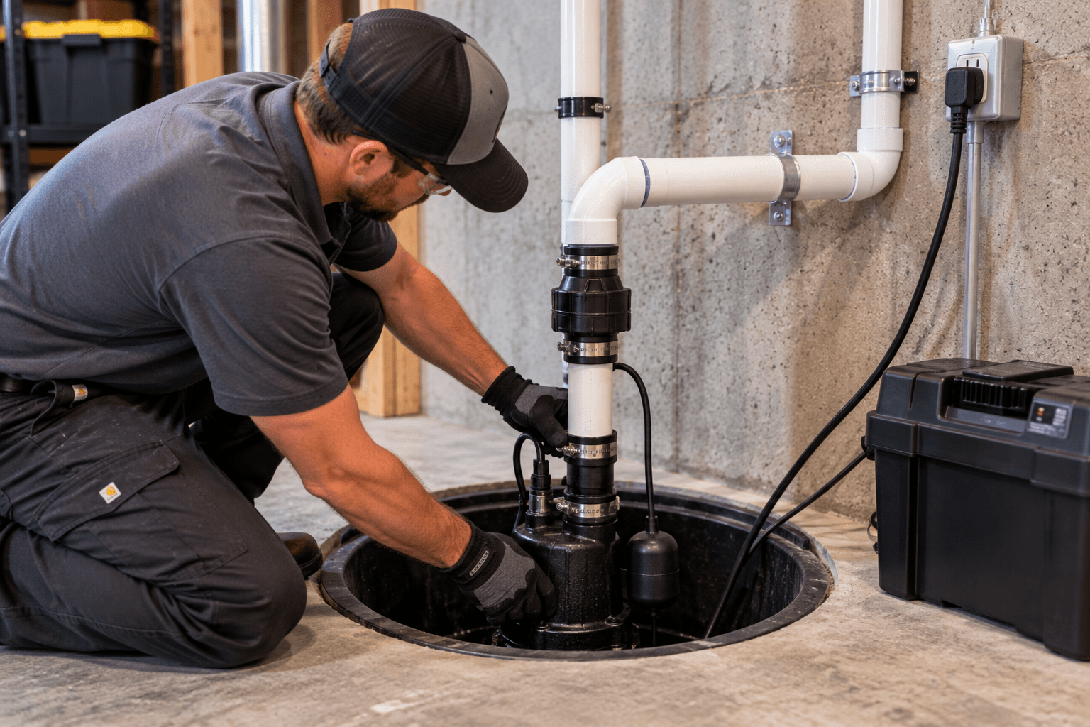 joe-lillis-plumber-working-on-sump-pump